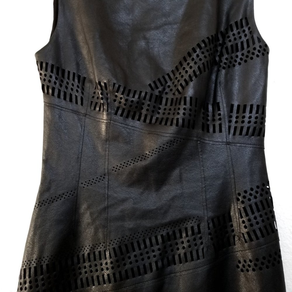 NEW | Bailey 44 Waterfall Faux Leather Dress Black - Picture 9 of 12